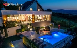 Riverside pool villa