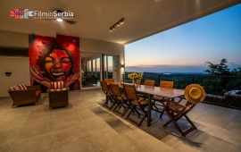Riverside pool villa