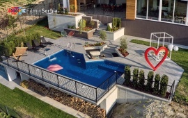 Riverside pool villa