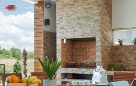 Riverside pool villa